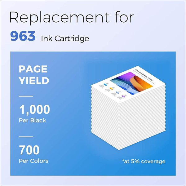 4 myCartridge Suprint 963XL Remanufacturados Cartuchos de Tinta Compatibles HP 963 XL para HP OfficeJet Pro 9010 9020 9012 9025 9022 9016 9014 9015 Impresora Reacondicionado Supply